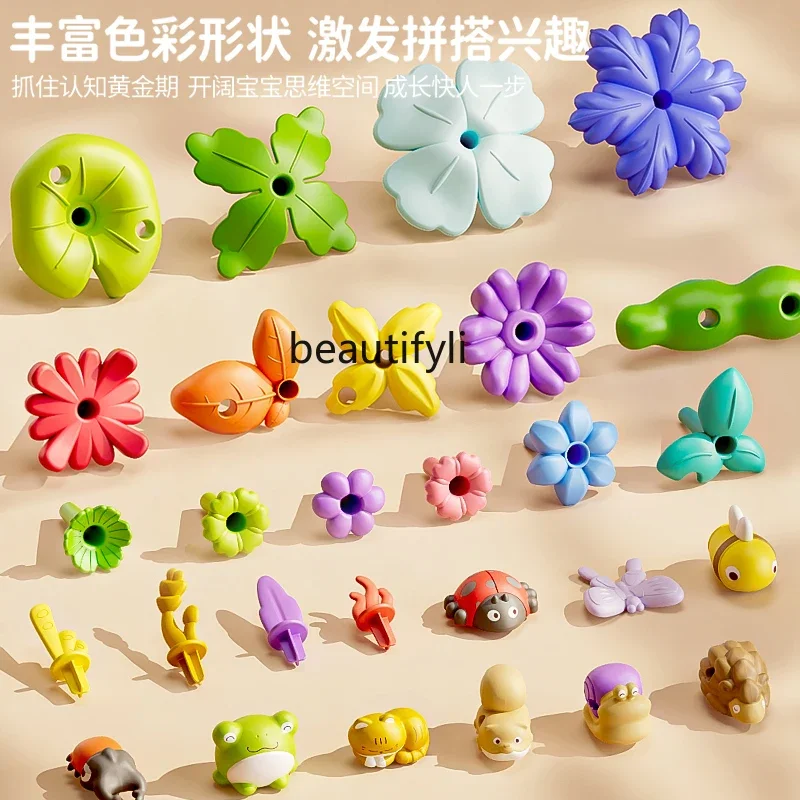 New building block assembly educational toys girls and boys small garden DIY flower arrangement birthday plastic puzzle