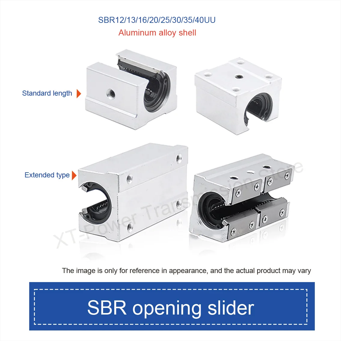 

1Pcs/lot SBR12/13/16/20/25/30/35/40UU Linear Guide Carriage Block Slider Bearings for SBR12-40 Linear Support Rail CNC Router