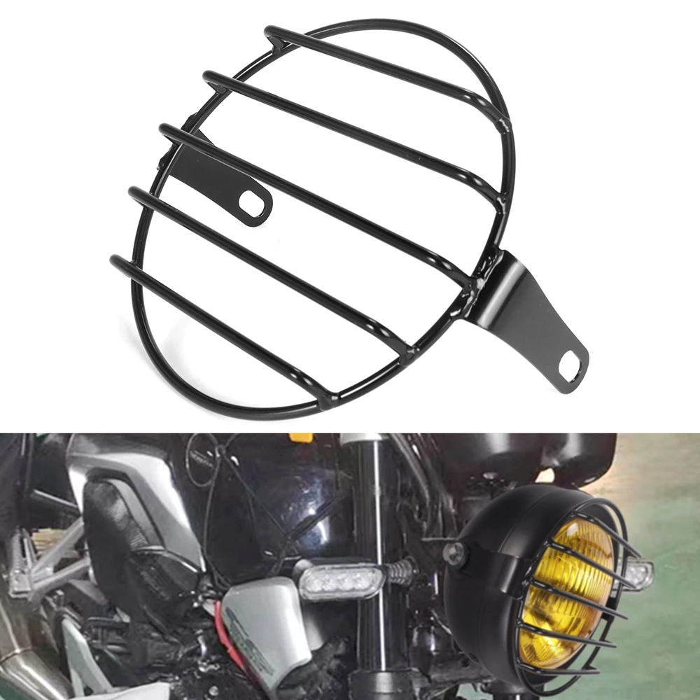Motorcycle Universal Vintage Headlight Protector Retro Grill Light Lamp Cover For Harley Ducati Chopper Yamaha Cafe Racer view 6