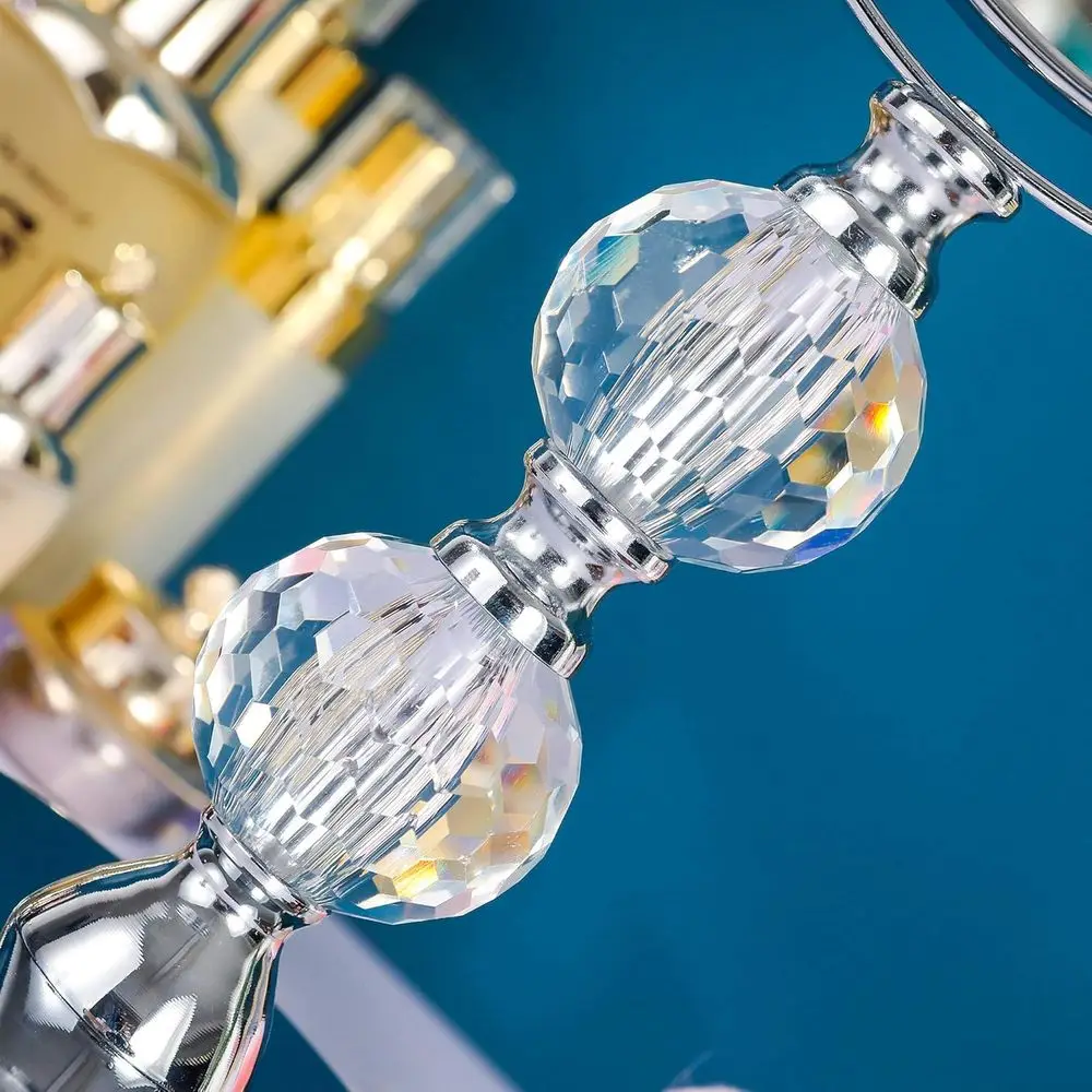 Specchio cosmetico girevole bifacciale con ingrandimento 1X/5X, regolabile