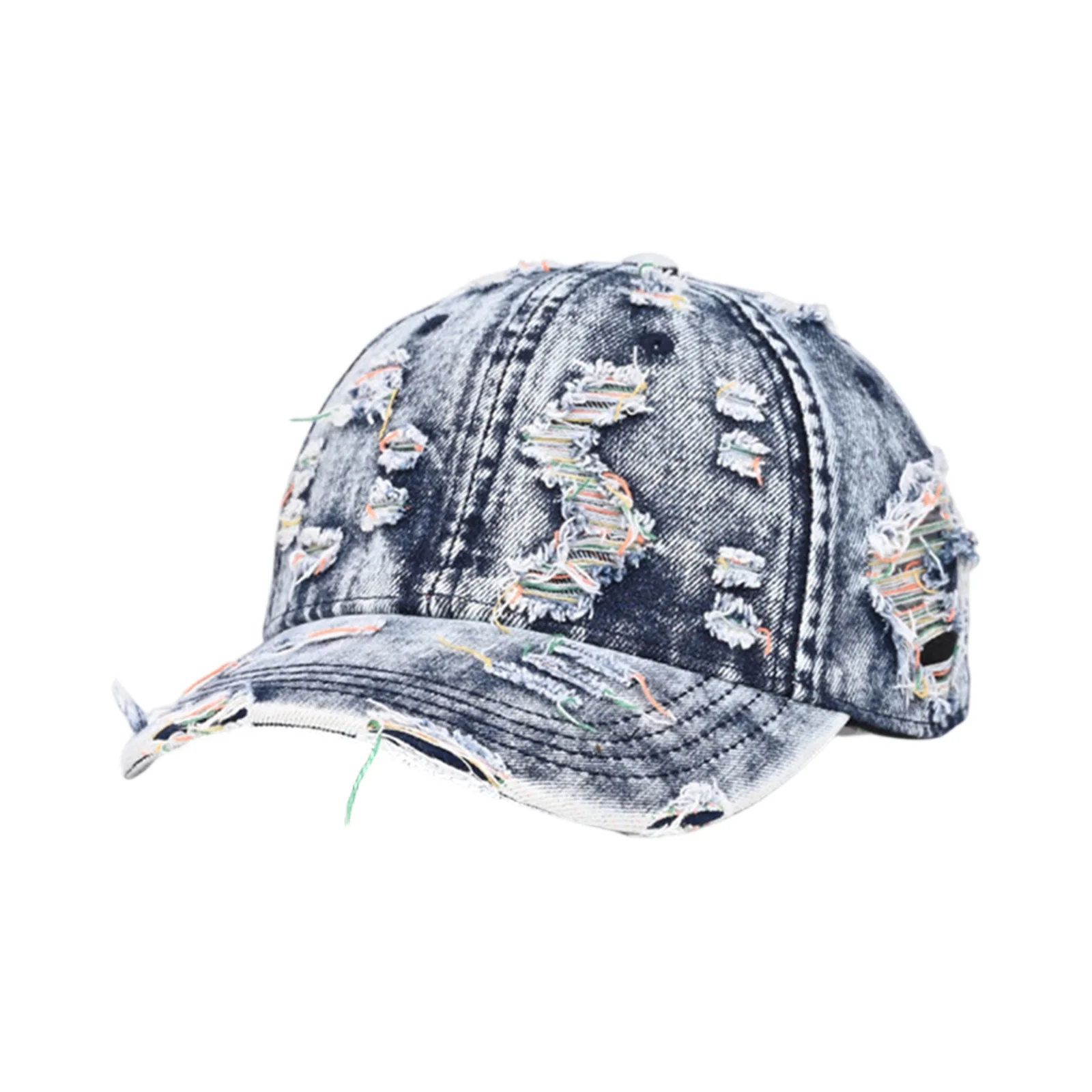bone-de-beisebol-unissex-retro-de-jeans-desfiado-com-protecao-uv-ajustavel-e-colorido-chapeu-de-sol-com-aba-curva-para-atividades-ao-ar-livre