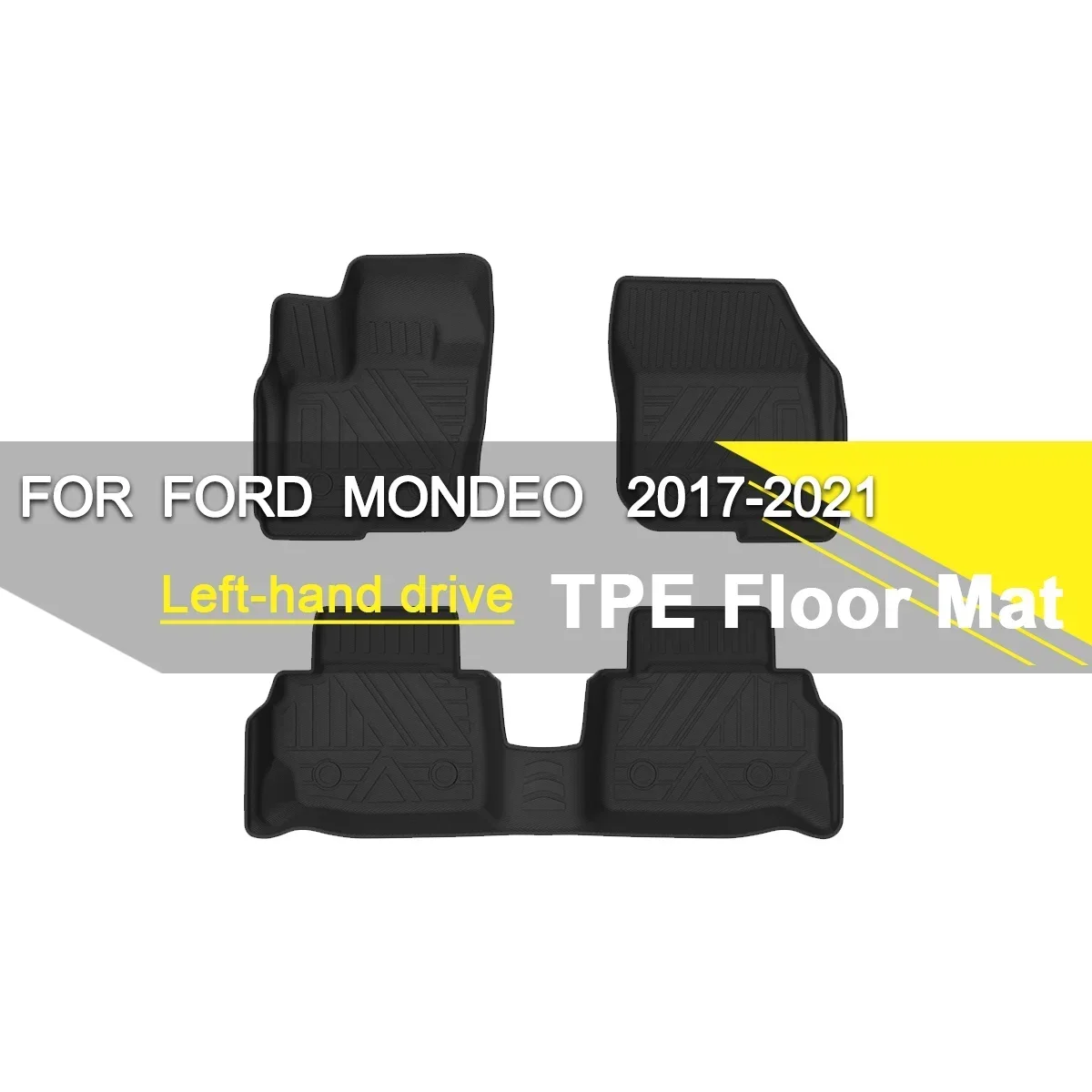 

Car Floor Mat TPE Rubber Waterproof Non-Slip Fully Surrounded Refit Left Hand Drive Car Accessories for Ford Mondeo 2017-2021