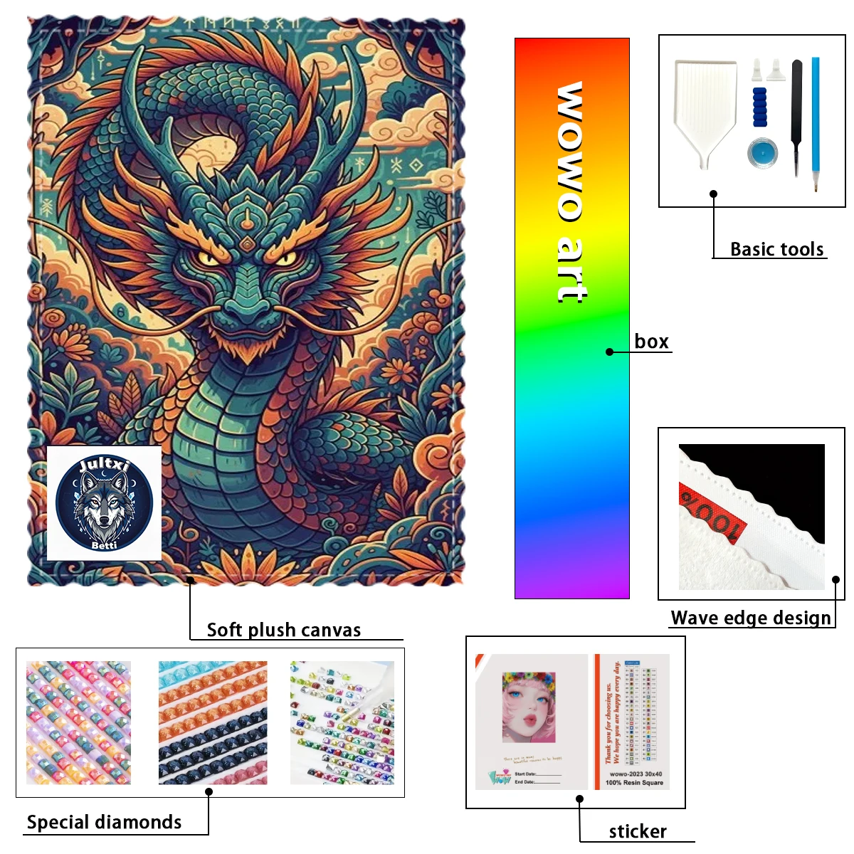 

【Betti_ Diamond Art】Chinese dragonl AB Rhinestone FD Rhinestone Perfect Resin Diamond