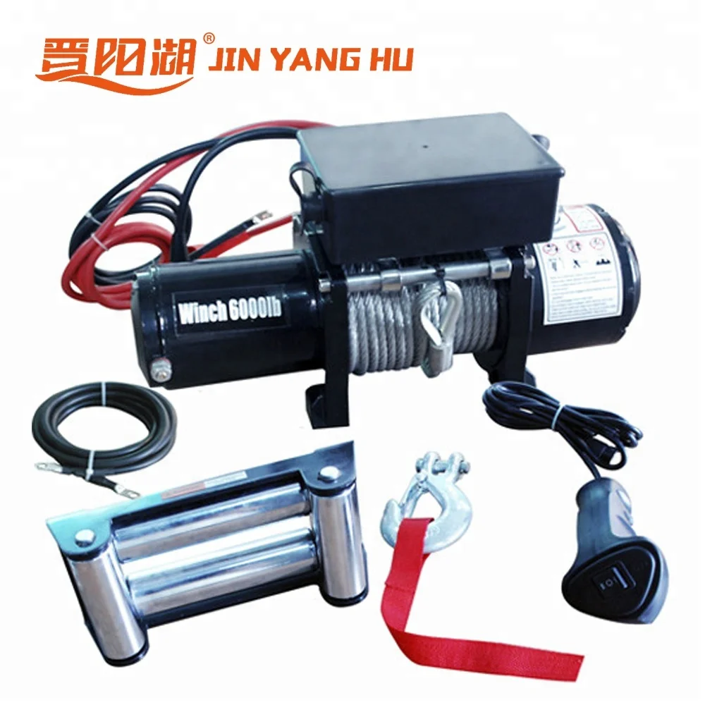 Hot Sale JIN YANG HU 6000lbs Small 12v Electric Winch Hoist With Remote Control For 4*4 Offroad Car