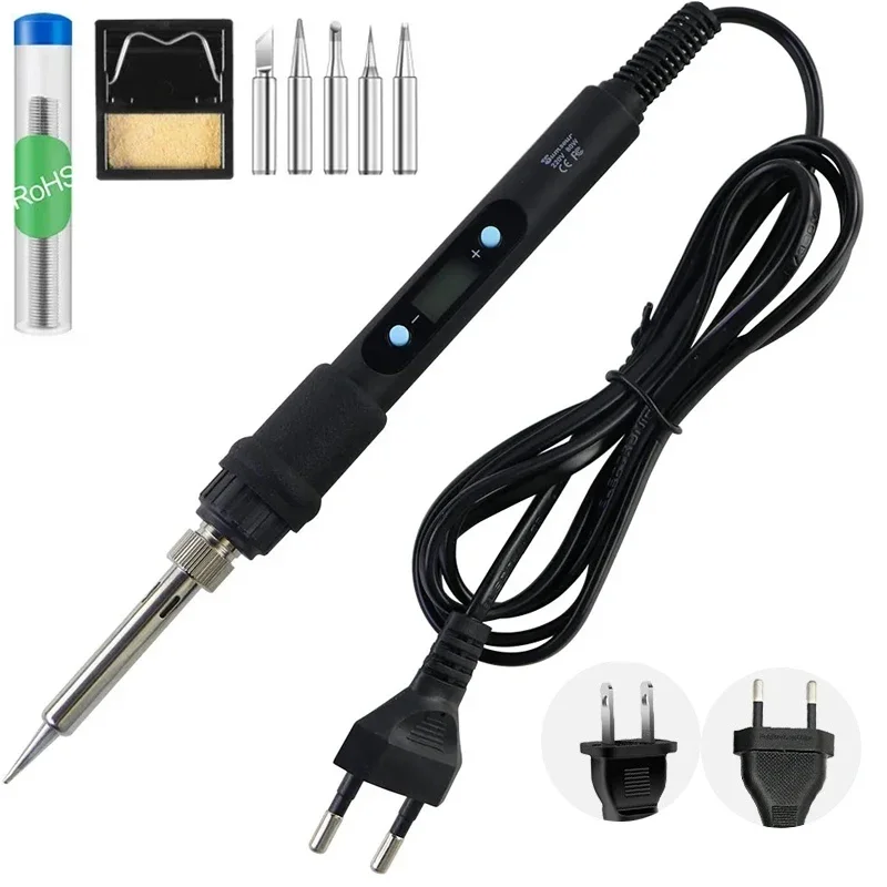 

60W 80W Electric Soldering Iron Kit Set Digital Temperature Adjustable Welding Tool Solder Tin With Iron Tips Repair Tools