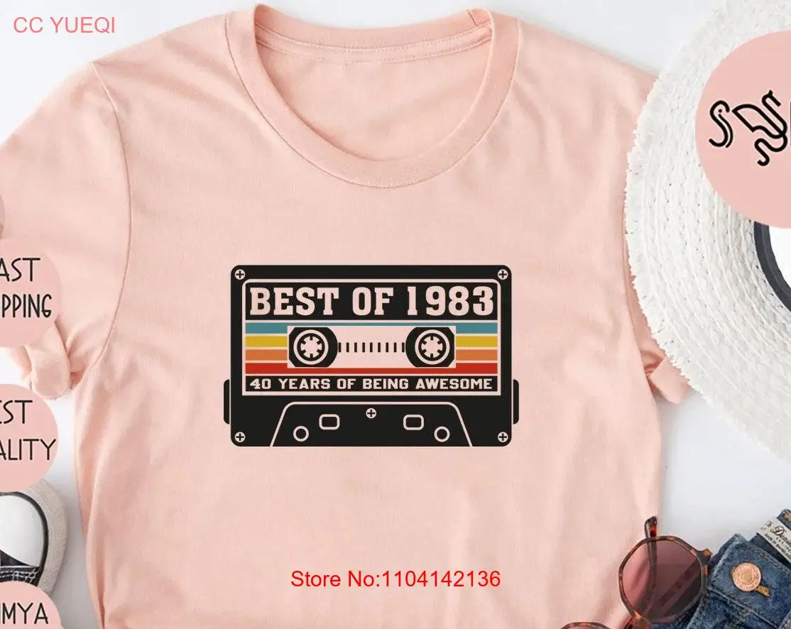 

40th Birthday T Shirt Vintage 1983 For Friend long or short sleeves