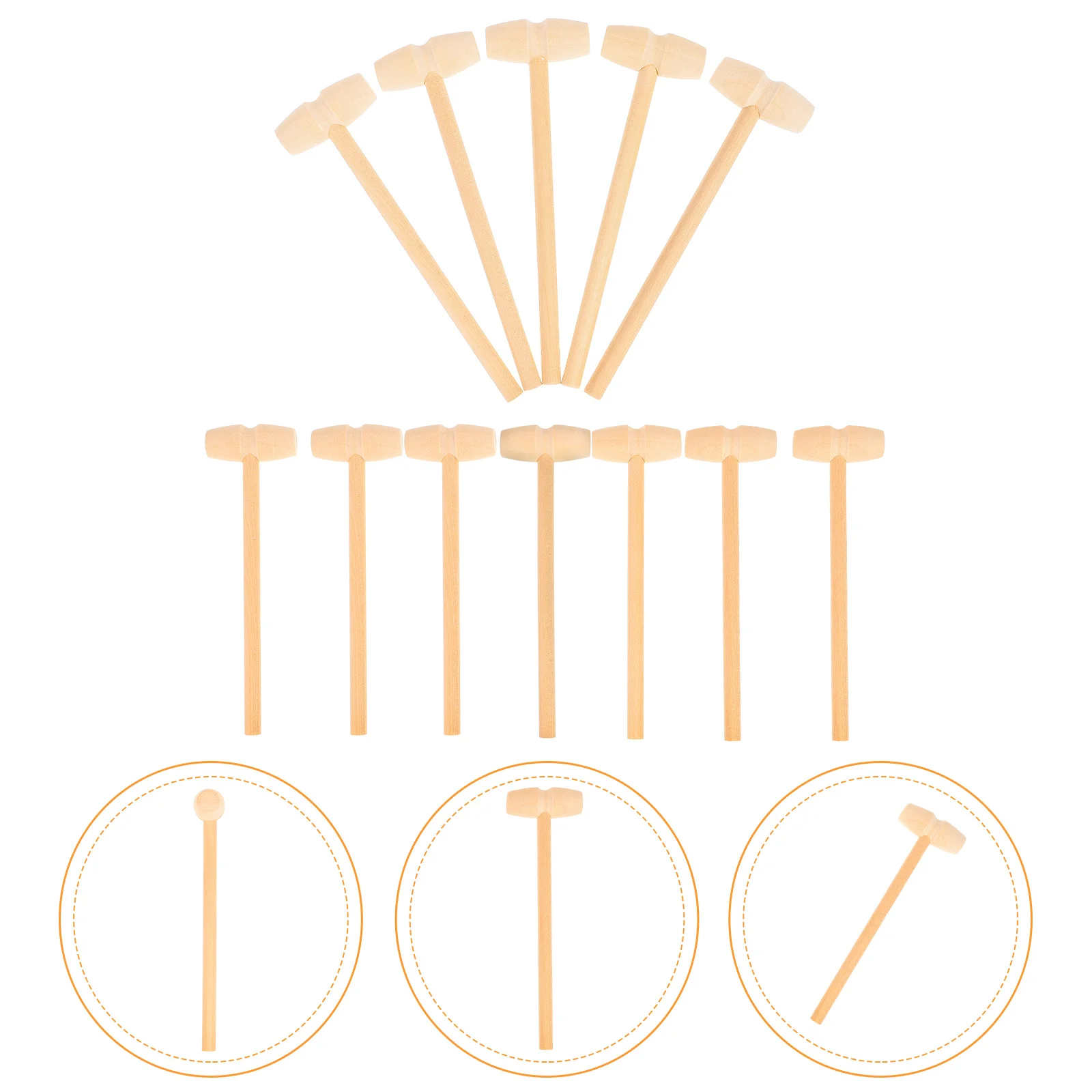 12 Mini Martillos de Madera para Niños, Entrenamiento Muscular Manual, Martillo Pequeño para Niños Pequeños, Niños y Niñas, Divertido Juguete de Martillo