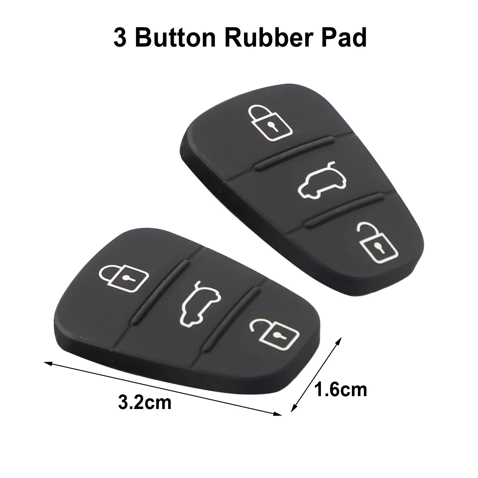 1 paar Auto 3-Knoppen Afstandsbediening Sleutelaanhangers Case Cover Rubber Shell Zwart Rubberen Knop Voor Pads autoslot Systeem Auto Accessoires