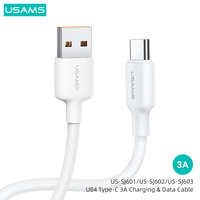 USAMS U84 USB Type C Data Core Wire USB Cable For iPhone 14 13 12 Pro Max iPad Fast Data Charging Charger Xiaomi  Huawei Samsung