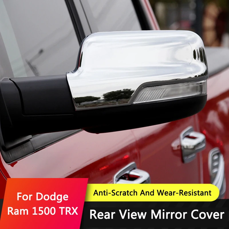 

QHCP Car Rearview Mirror Cover ABS Side Rearview Mirror Shell Cap Decorative Fit For Dodge Ram 1500 Styling Exterior Accessories