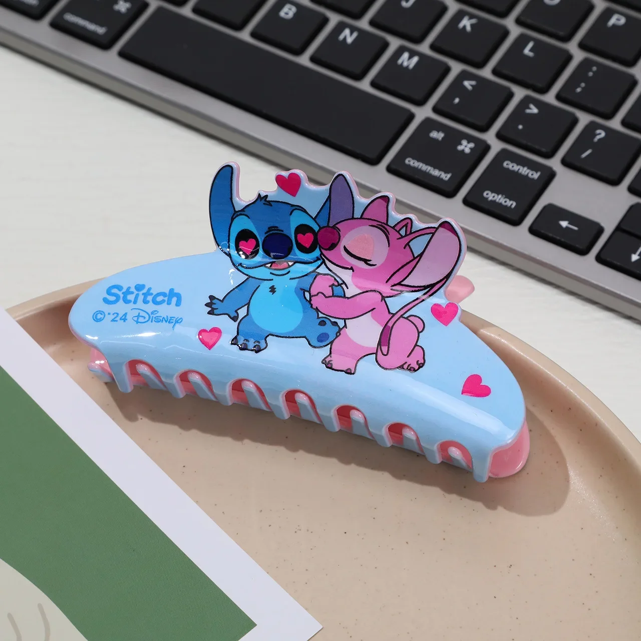 Disney Stitch acrilico fermaglio per capelli Anime Cartoon Pattern fermaglio per capelli ragazza bambini regalo di compleanno Cosplay accessori per