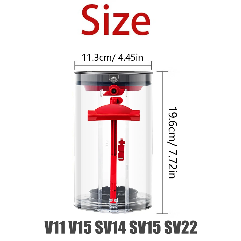 Caixa de pó atualizada para aspirador Dyson, V11, V15, SV14, SV22, Vasilha pequena e grande, aspirador de diferentes áreas