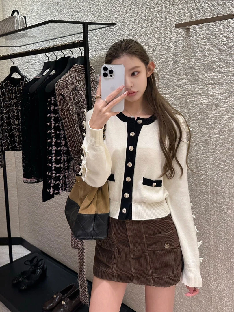 

Ele Knitted Sweater Coat for Women Knot Design Winter Faion Soft Polyester Fiber Long Sve round Ne Top