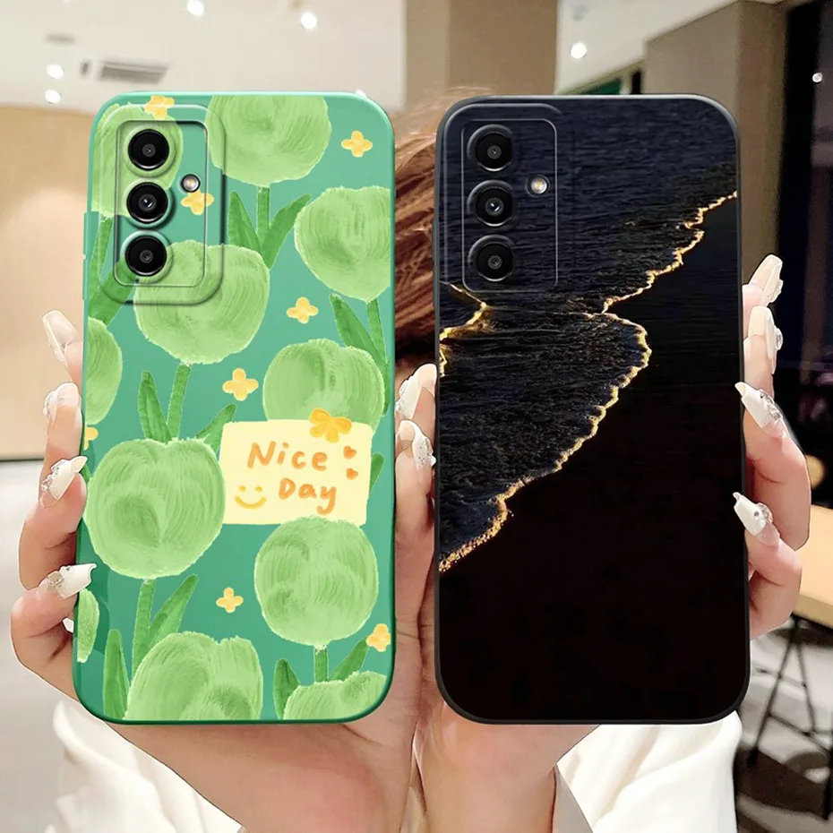 Lens Protective Case For Samsung Galaxy M23 / F23 Fashion Painted Soft Silicone Back Cover For Samsung M23 F23 5G Phone Cases
