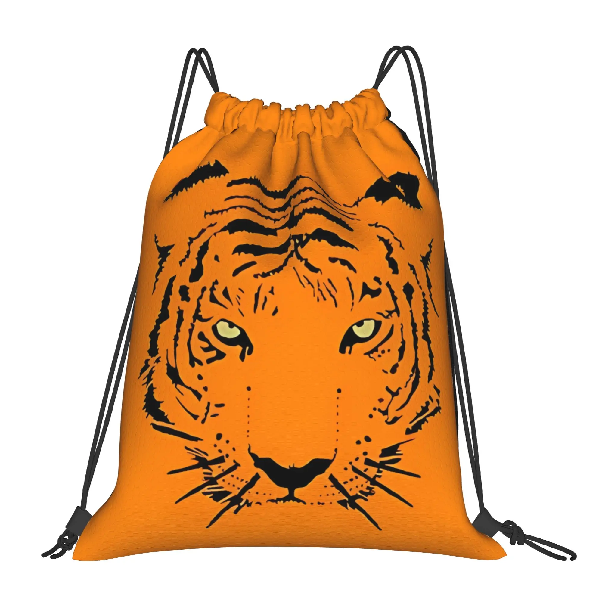 Kawaii Tiger Head Animal Face Portable Hiking Riding Gym Drawstring cute gift Storage Backpacks