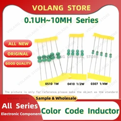 50Pcs Inductor Color Code Inductance 0307 0410 1/2W 0510 1W 470UH 560UH 680UH 820UH 1MH 1.5MH 2.2MH 2.7MH 3.3MH 4.7MH 6.8MH 10M