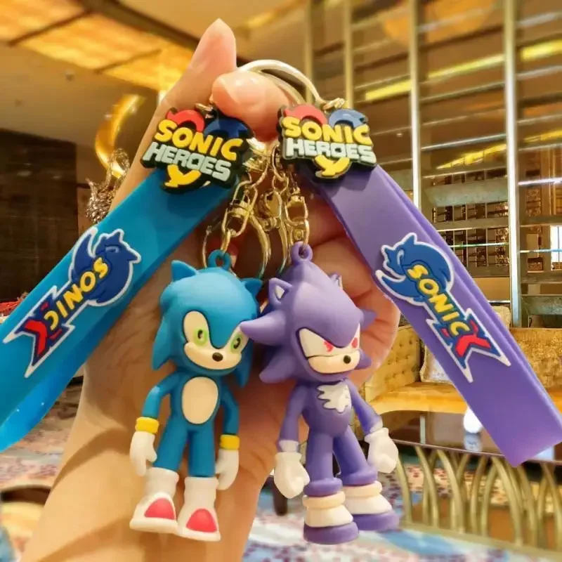 

Super Sonic Plush Keychain Anime Sonic Movable Figure Backpack Pendant Cartoon Hedgehog Shadow Keychain Children's Keyring Toy