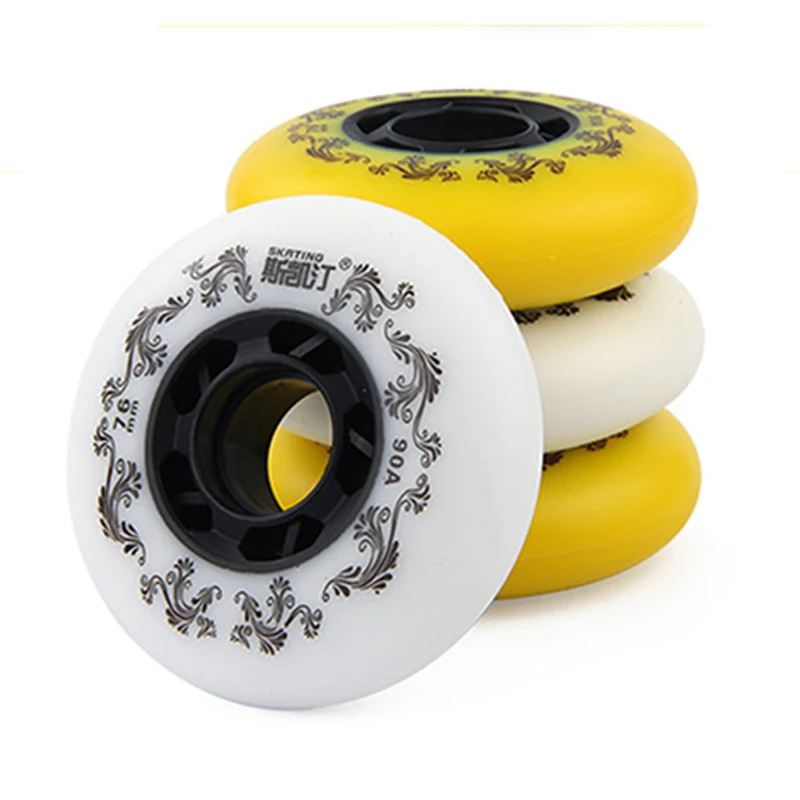 8 PCS Original SKATING 90A Inline Skates Wheels Slalom Sliding Roller Skating Wheels For Street Urban Fitness Free Skating Shoes