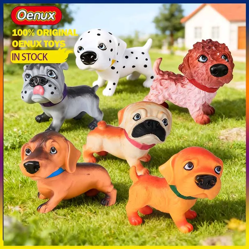 

Oenux Soft Rubber Dog Models Golden Retriever Dachshund Figures Collection Dinosaur Phone Holder Kids Toy Boy Girl Gift Ornament