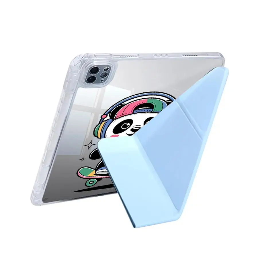 Holder Cover Tablet Case For iPad Pro 11th 10th 9th 8th 12 Pro 2025 Air 4 5 M3 M2 M4 11inch Mini 6 7 Y-Fold Music Skate Panda
