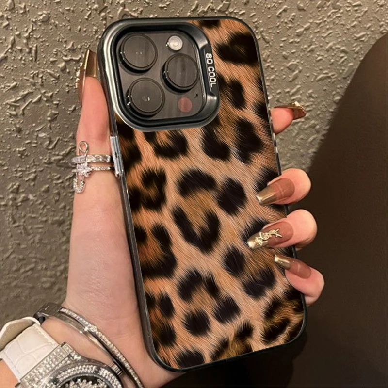 

Leopard Print Pattern Silver IMD Phone Case For Samsung Galaxy S25 Ultra S24 Plus S23 FE S22 A06 A16 A23 A26 A34 A36 A56 Cover