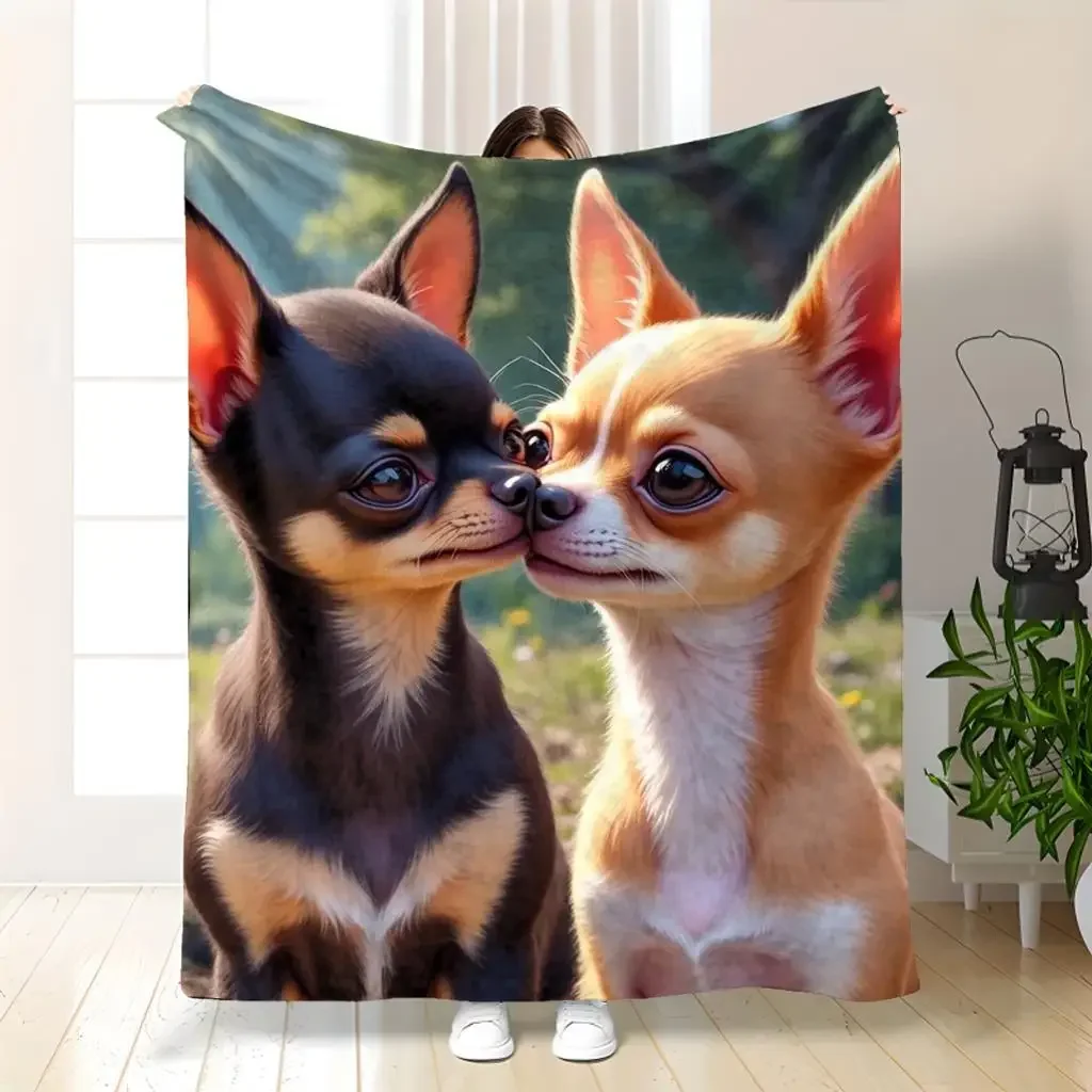 

Фланелевое одеяло с изображением собаки чихуахуа, мягкое, забавное, декоративное, для любителей животных