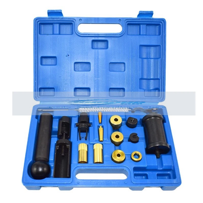 18-Piece Set of Fuel Injector Removal Tools Special Tools for Removing Fuel Injectors Fuel Injector Slide Hammer Puller T10133