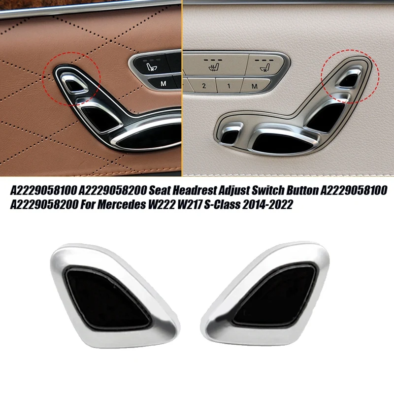 

1 пара, кнопки для подголовника Mercedes W222 W217 S-Class 2014-2022