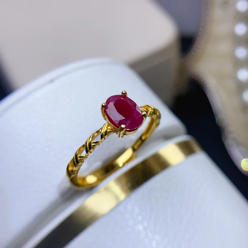 Natural Ruby Rings for women silver 925 jewelry luxury gem stones 18k gold plated free shiping items