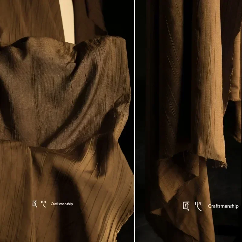 

Плиссированная стираная жаккардовая ткань для дизайнерской юбки-рубашки, креативная одежда, шитье на метр, ткань