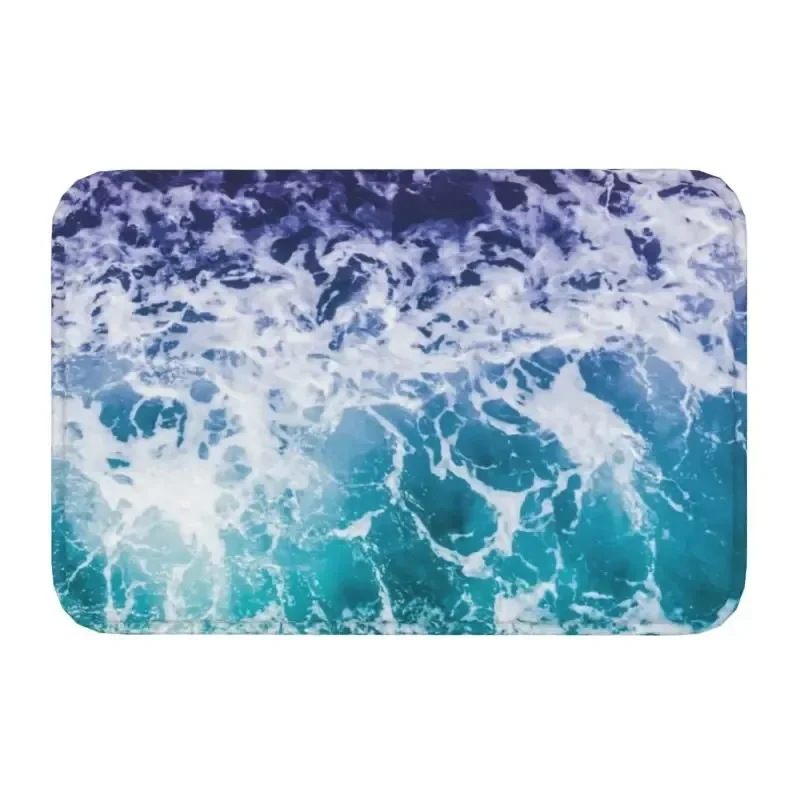 Black and White The Great Wave Off Kanagawa Front Door Floor Entrance Mat Japanese Ukiyo-e Kitchen Bath Doormat Carpet Rug Rugs