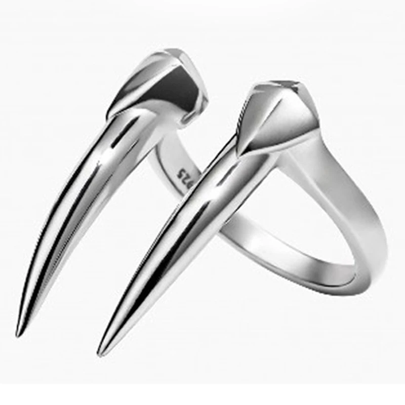 Snake Fangs Ring for Woman Vintage Gothic Punk Silver Color Animal Ring For Man Retro Trend Jewelry Cool Stuff Party-IIOO