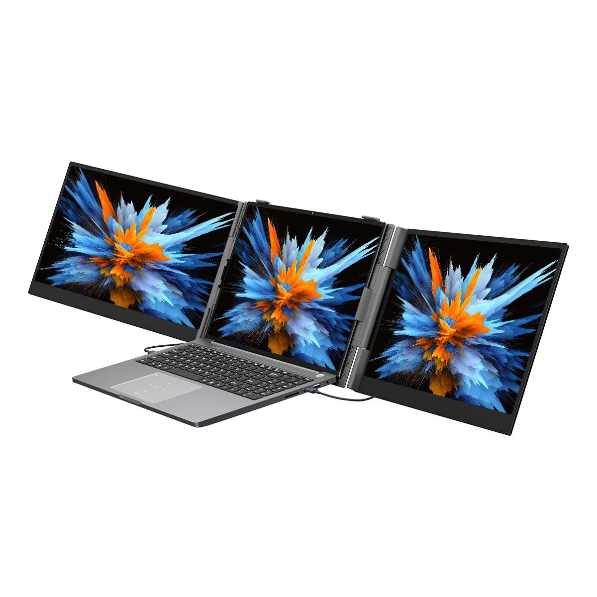 Blackview DCM6 Draagbaar Scherm 14" 1080P FHD IPS, voor Laptops 13-17'', Compatibel met Windows/Mac/Mobiel, Driedubbel Laptop Schermverlenger