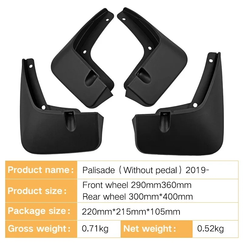 Car For HYUNDAI PALISADE 2019 To 2023 Mudguard Splash Guards Fender Mudflaps Car Accessories Auto Parts 4pcs ABS