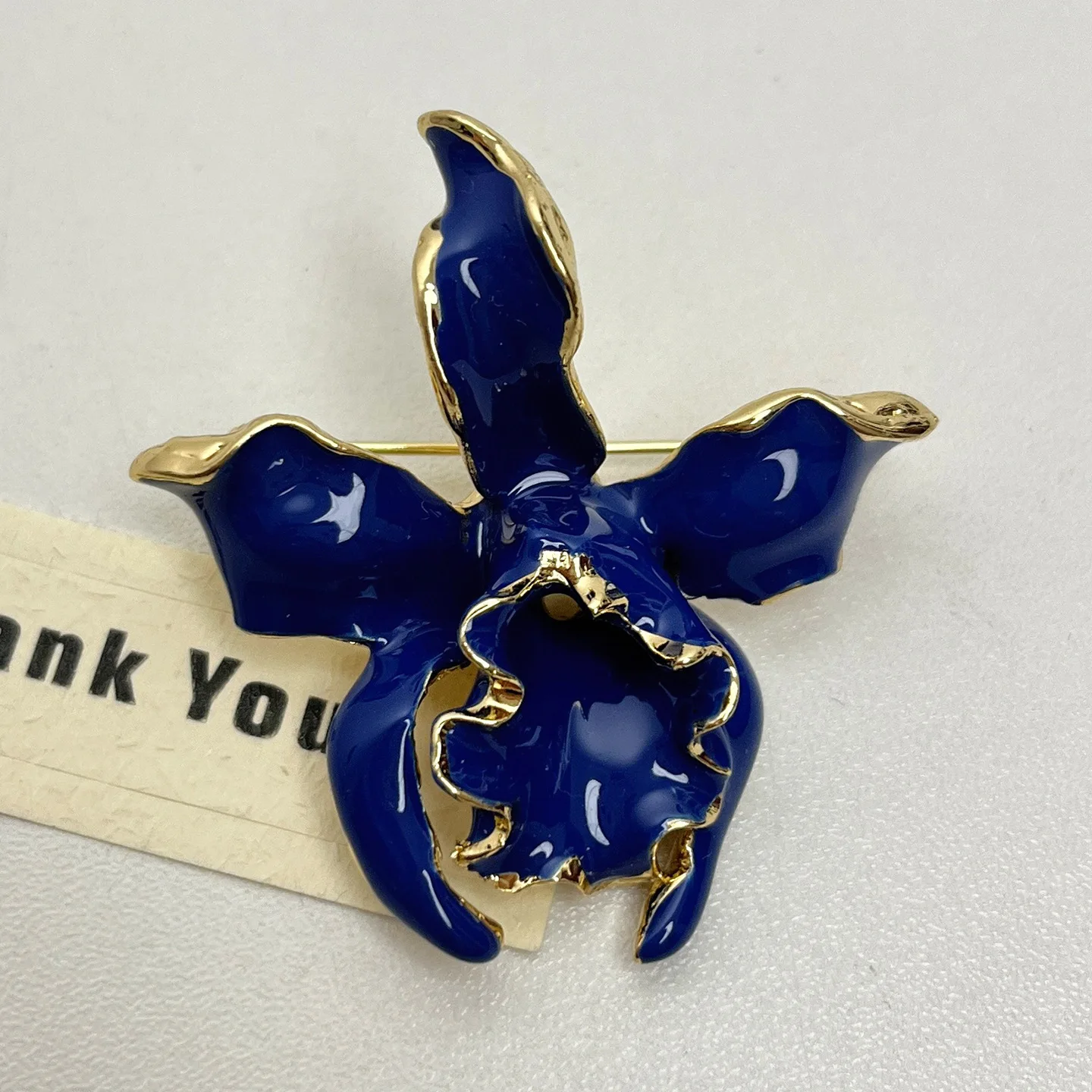 

Европейская и американская винтажная объемная эмалевая брошь-орхидея для женщин, элитный глянцевый значок на лацкан в стиле легкой роскоши