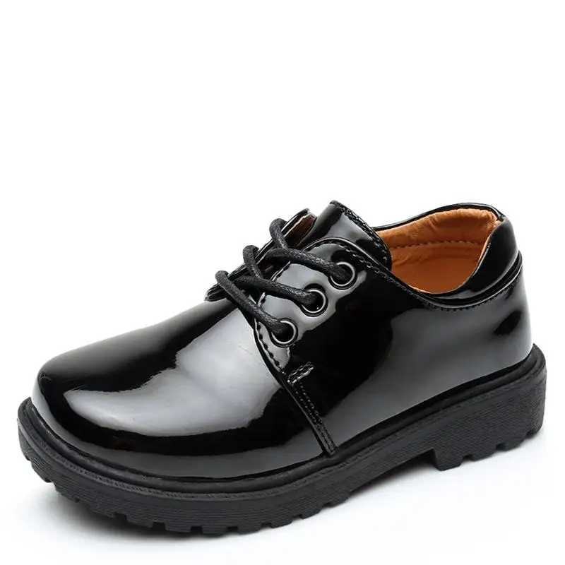 New Boys Leather Shoes British Style School Performance  Kids Wedding Party Shoes White Black Casual Children Moccasins Shoes