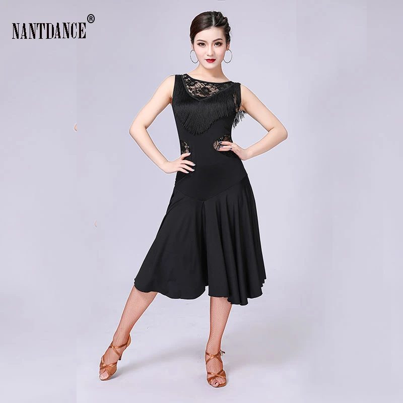 Lace Latin Dance Costumes Competition Dresses For Women Practice Clothes Chacha Tango Ballroom Training Latin Dance Dress