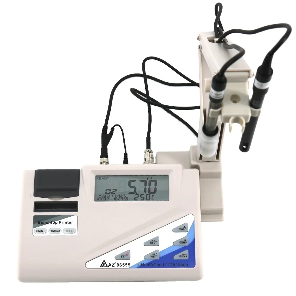 AZ86555 Benchtop Lab PH Meter Desktop  pH/ORP/Cond./TDS/Salinity 5 in 1 Digital Water Quality Meter