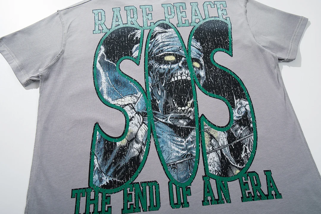 2026ss Rare Peace Distressed Save Our Souls Printed Women Men T shirts tees Hiphop Streetwear Ovesized Men Cotton T shirt Summer