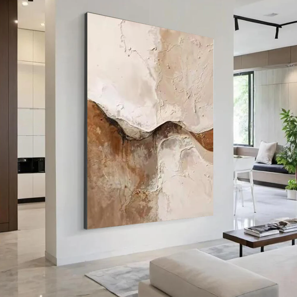 Large Stripe Grey Handmade Abstract Oil Painting - Original Mural Wall Art for Home Living Room Decor 100% Artistic Creation