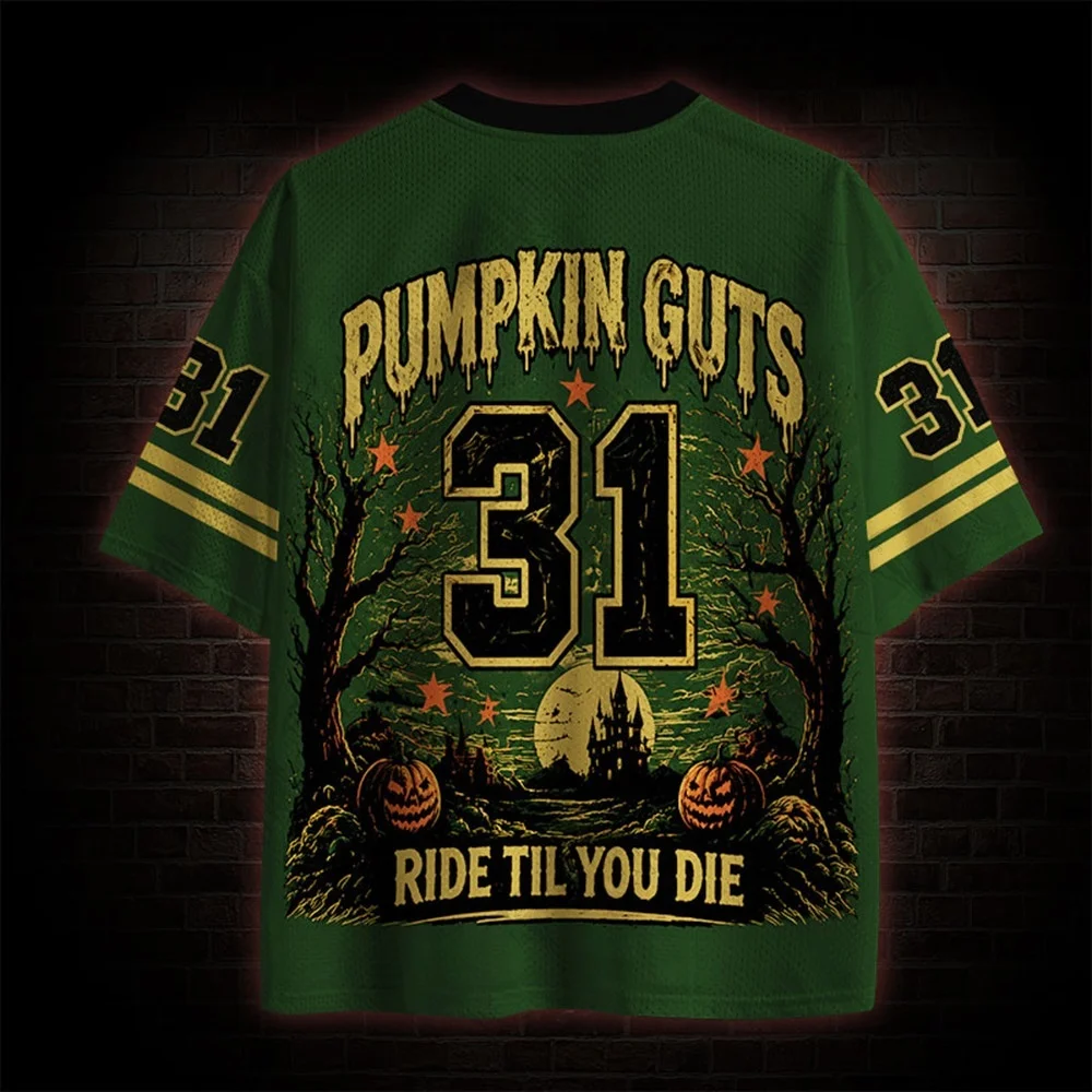 2026 Halloween Retro Gothic Dark Unisex Jersey,Vintage Pumpkin Monster 31 Graphic,Adult and Kids Available,For Party Festival