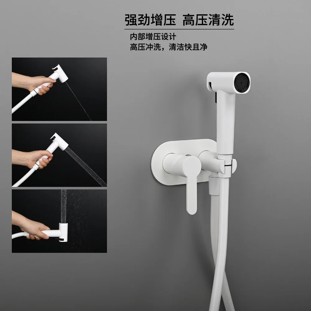 Hot Cold Bidet Sprayer Set Ducha Higienica Pra Banheiro Bathroom Toilet Sprayer Handy Bidet Shower High Pressure Nozzle