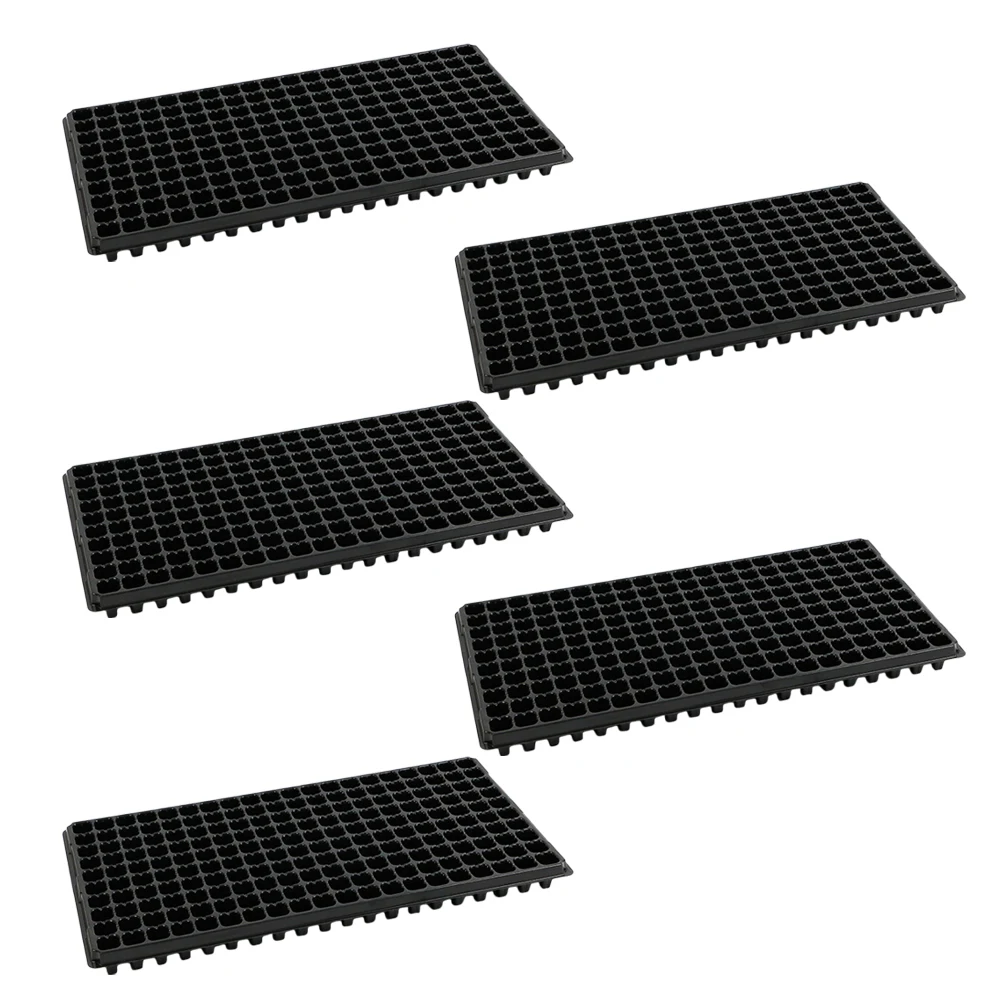 

5 pcs 200 Cells Seedling Tray Black Nursery Plate for Plants Germination Lightweight Plastic Garden Growing Trays Promote Growth