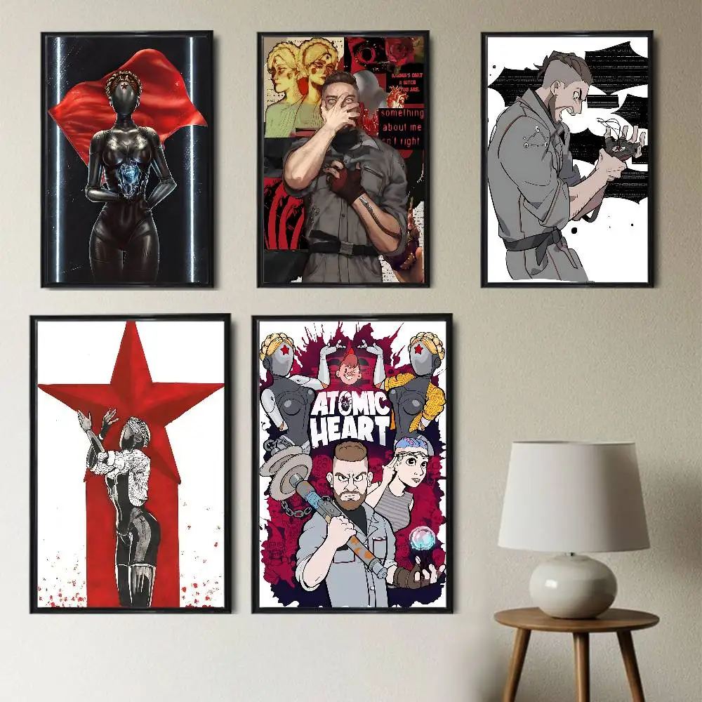 Twins game Atomic Heart High Quality Dorm Living Room Aesthetic Wall Decoration Painting Poster Stickers Gift