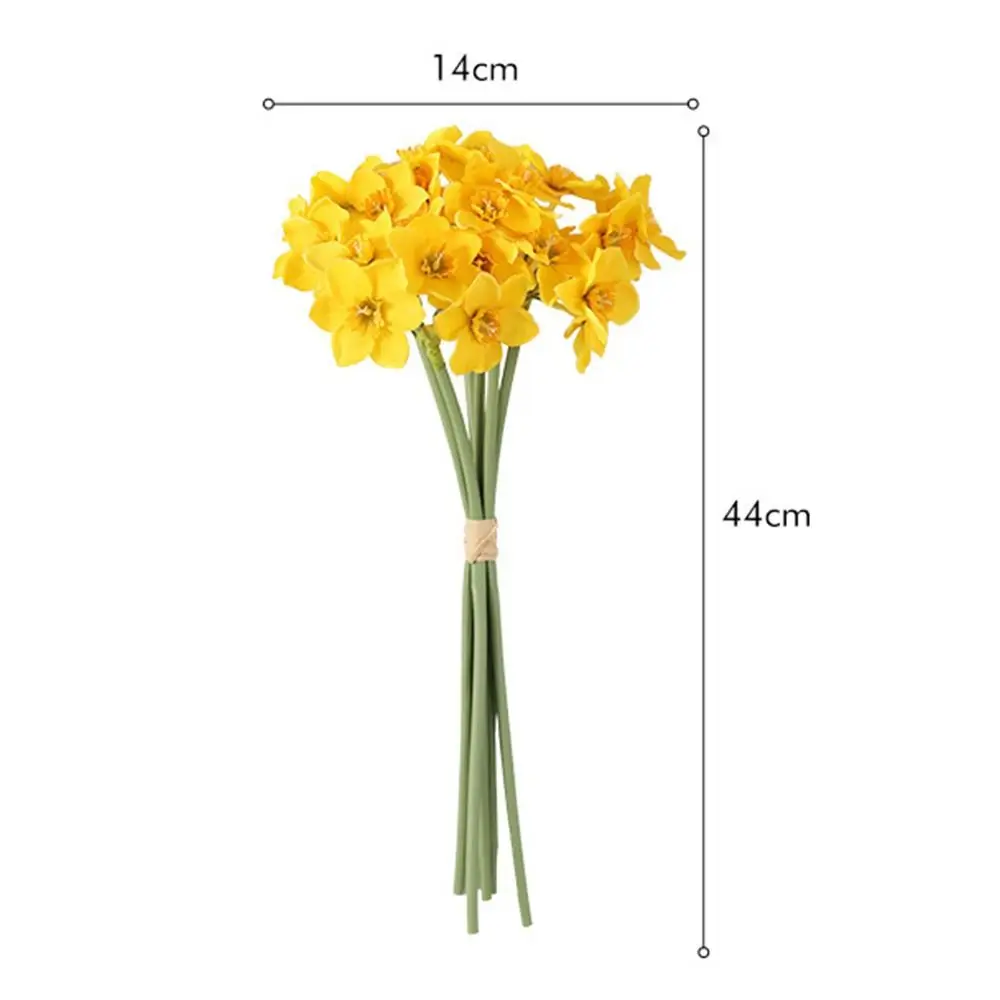 6PCS/Bundle Gift Wedding Ornament Party Supplies Floral Arrangement Simulation Narcissus Artificial Flower Lifelike Daffodils