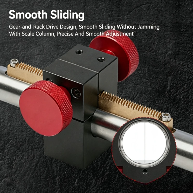 Adjustable Woodworking Height Locator Rack & Pinion Marking Tool with Non-slip Knob Precision Layout Gauge for Furniture Making