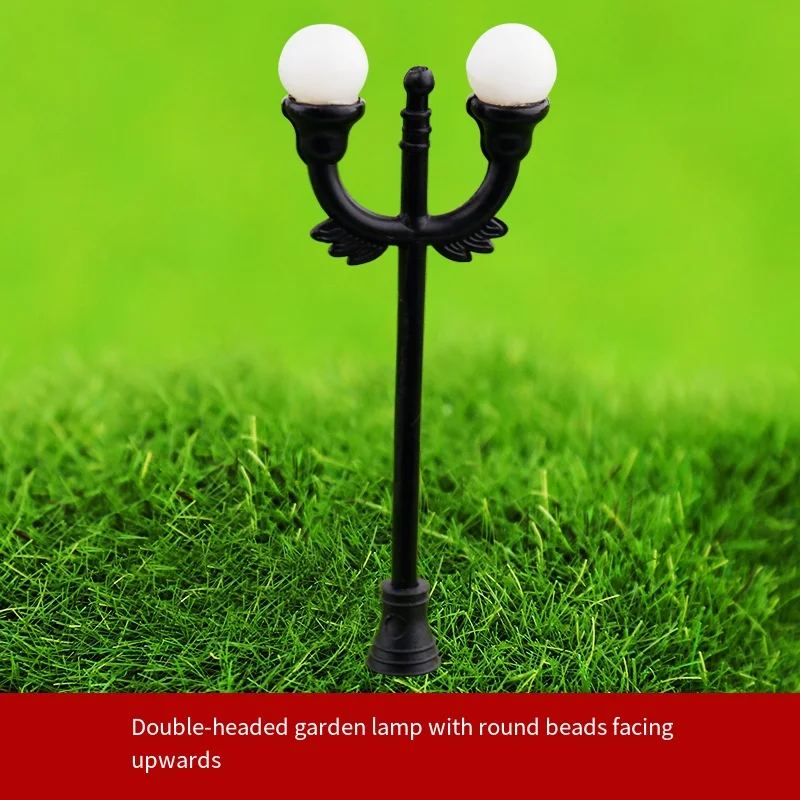 Модель головы миниатюрного пейзажного уличного фонаря ручной работы - черная отделка, образ архитектурного дизайна, для кукольного домика