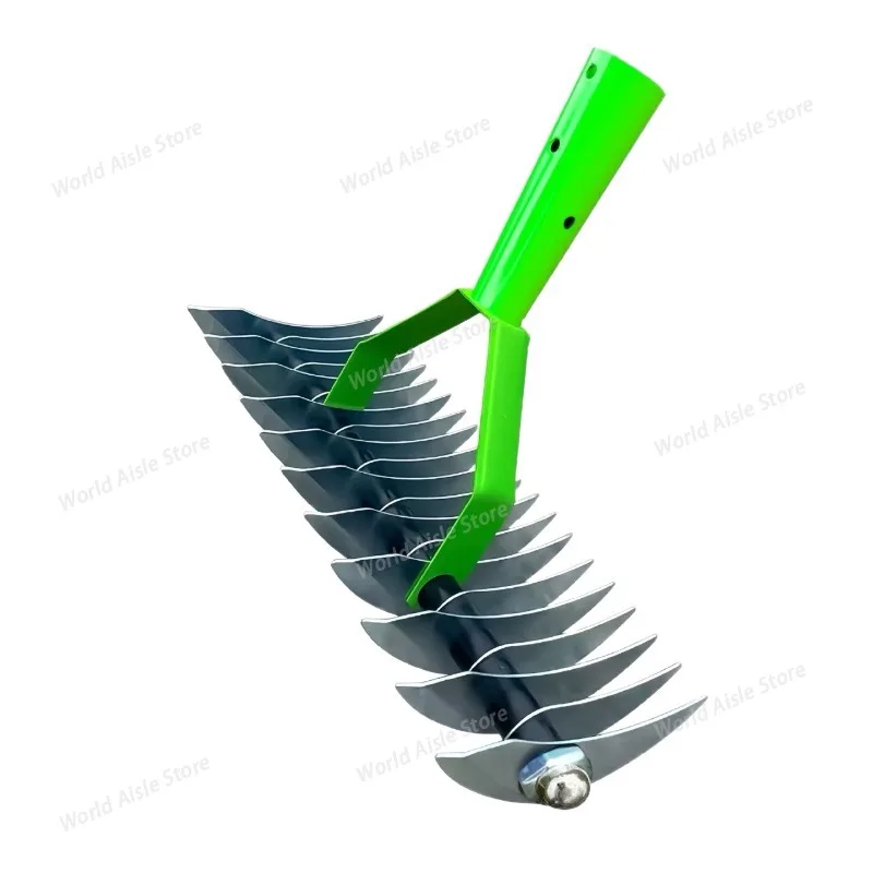 Stainless Steel Detachable Lawn Thatch Rake Durable Removable Couch Grass Rake Versatile Combs Turf Garden Leaf Rake