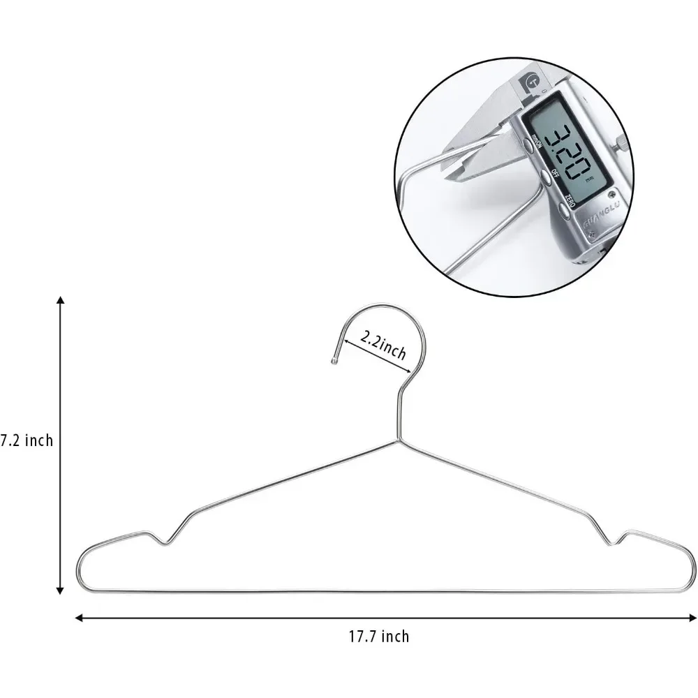 K Seropy Clothes Hangers 50 Pack Coat  17.7 Inch Large Bulk Wire  Non-Slip Heavy Duty Clothing Metal
