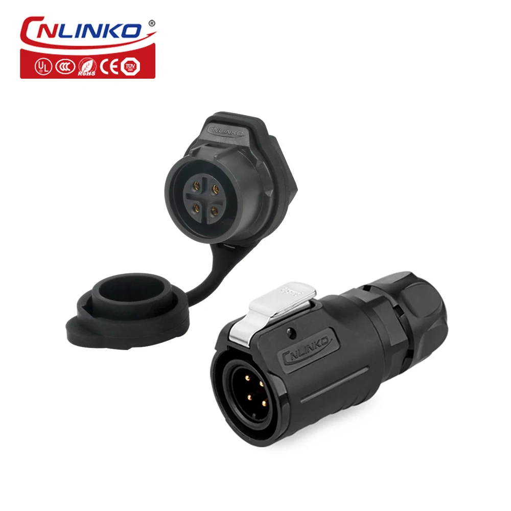 

CNLINKO M16 waterproof 4 pin connector round cable plug socket